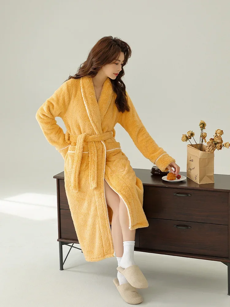 الخريف الشتاء ثوب النوم على الوجهين المخملية الحب...