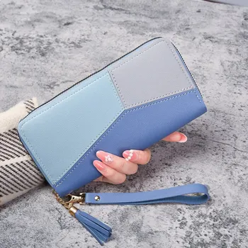 Fashion Zipper Wallets Womens Long Purses Handbags Coin Purse Cards Holder PU Leather Billfold Wallet 3