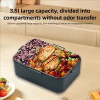 TINSOL nouvelle boîte à déjeuner électrique 3,5 l 90 W chauffe-aliments Portable adapté à la voiture ou à la maison chauffage du déjeuner anti-fuite micro-ondes 4