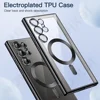 Magsafe Case For Samsung S25 S24 FE S23 S22 Ultra Plus Note 20 Clear Silicone Full Camera Crystal Magnetic Car Cover Protection 2