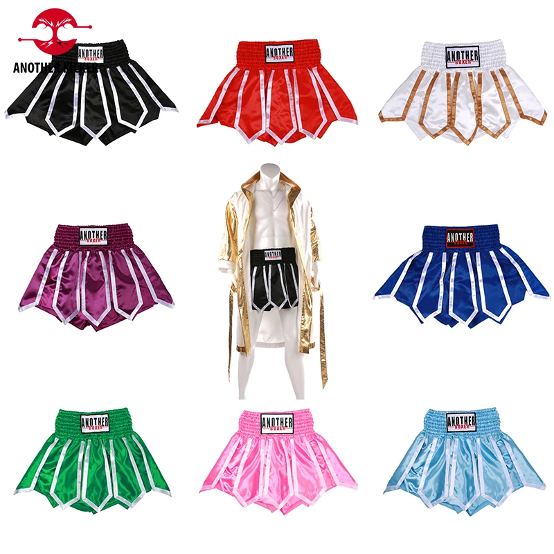 

Muay Thai Shorts Lotus Ribbon Kick Boxing Shorts Men Women Kids Kickboxer Grappling Kickboxing Fight Pants Martial Arts MMA Gear