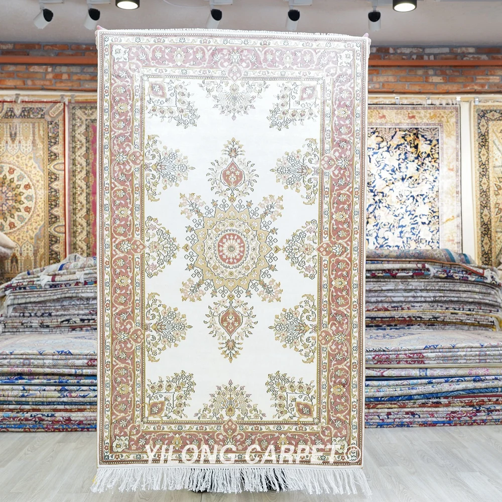 91x152cmTurkishOrientalCarpetExquisiteBeigeHandKnottedCheap