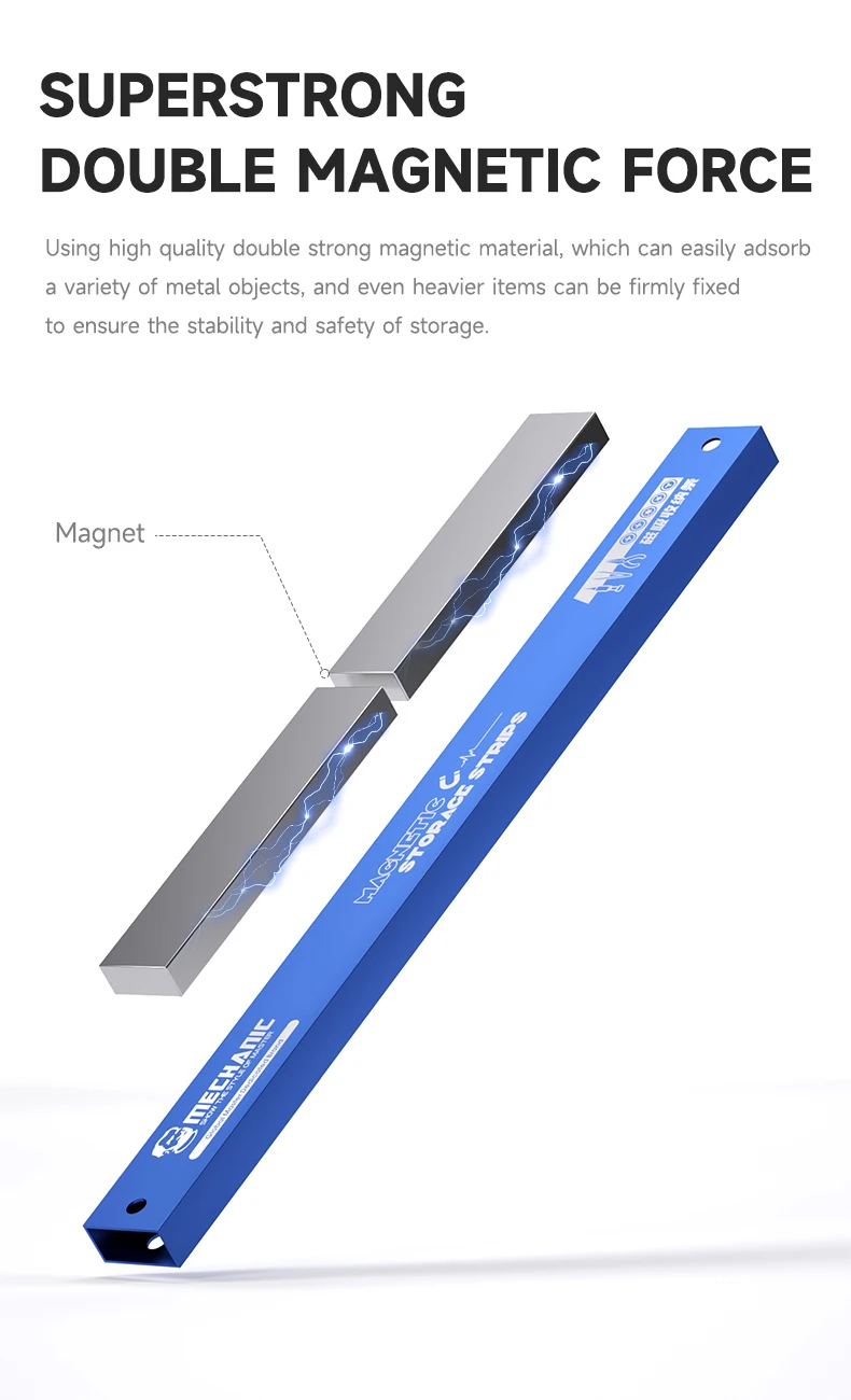 Magnetic Tool Holder Heavy-duty Magnet Tool Bar Strip Rack Space-Saving & Strong Metal Organizer Storage Rack For Knife Wrench
