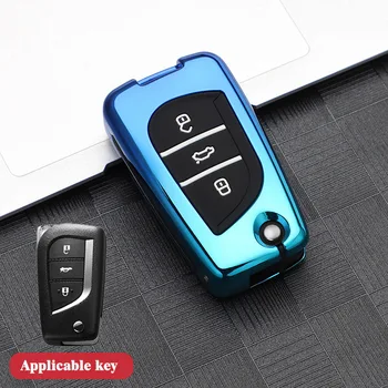 Custodia per chiave auto pieghevole in Silicone remoto per Toyota Auris Corolla Avensis Verso Yaris Aygo Scion TC IM 2015 2016 2/3 pulsanti