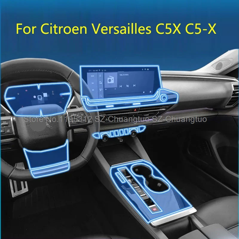 

TPU protective film for Citroen Versailles C5X C5-X 2021 Car Interior Sticker Central Control Gear Air Navigation anti-scratch