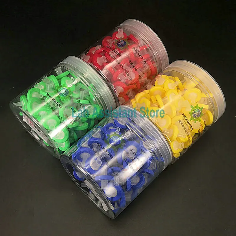Laboratory Disposable Syringe Filter Nylon Organic Water System PTFE 13/25mm 0.22um 0.45um 100pcs/box