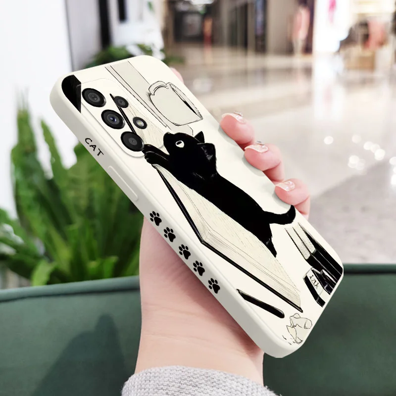 Naughty Cat Phone Case For Samsung A54 A34 A14 A24 A73 A53 A33 A23 A13 A03 A04 A04S A72 A52 A52S A32 A22 A15 A25 A35 A55 4G 5G