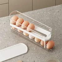Boîte de rangement d'œufs de réfrigérateur bicouche, support d'œufs roulant automatique, Style échelle, distributeur d'œufs de réfrigérateur, support organisateur d'œufs 6