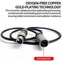 1M/2M/3M/5M/10M Gold-Plated 3-Pin XLR Male-Female Audio Cable - 3X0.75mm² (3X18AWG) Pure Copper Core for Professional Use 3