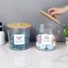 1pcs/2pcs Large Clear Laundry Container for Organizing, Plastic Laundry Dispenser Jars with 3 Bamboo Lids and 3 Labels 2