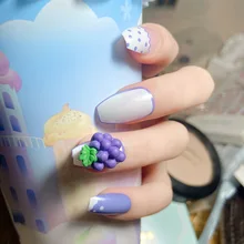 

Best Selling Nail Fake Nail Coffin Nail Ballet Box Nail Mesh Grapes Wear Nail Pieces Acrilic Nails Set