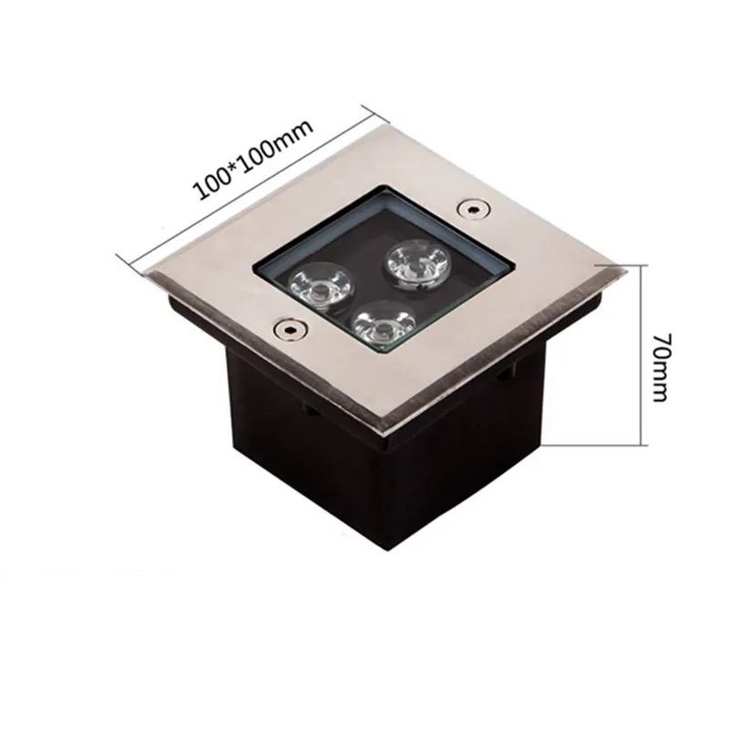 

10pcs/lot 3w LED Underground Lamp Square Waterproof Floor Light Garden Ground Spot Landscape Outdoor Path Buried Yard light