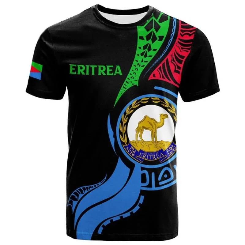 

3D The Flag Of Eritrea Printed T Shirt Eritrea Emblem Graphic T-shirts For Men Kid Fashion Streetwear Short Sleeves Clothes Tee