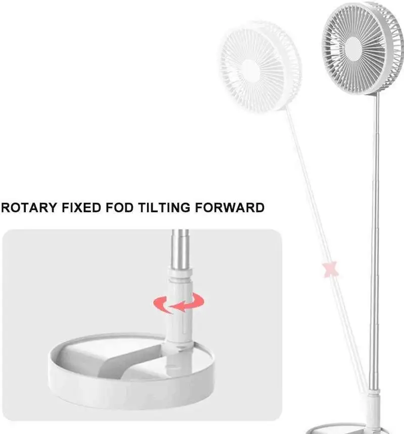 Description Picture 3 of itemTelescopic High Quality Portable Folding Air Cooling Fan USB Rechargeable Stand Fan For Office And Home