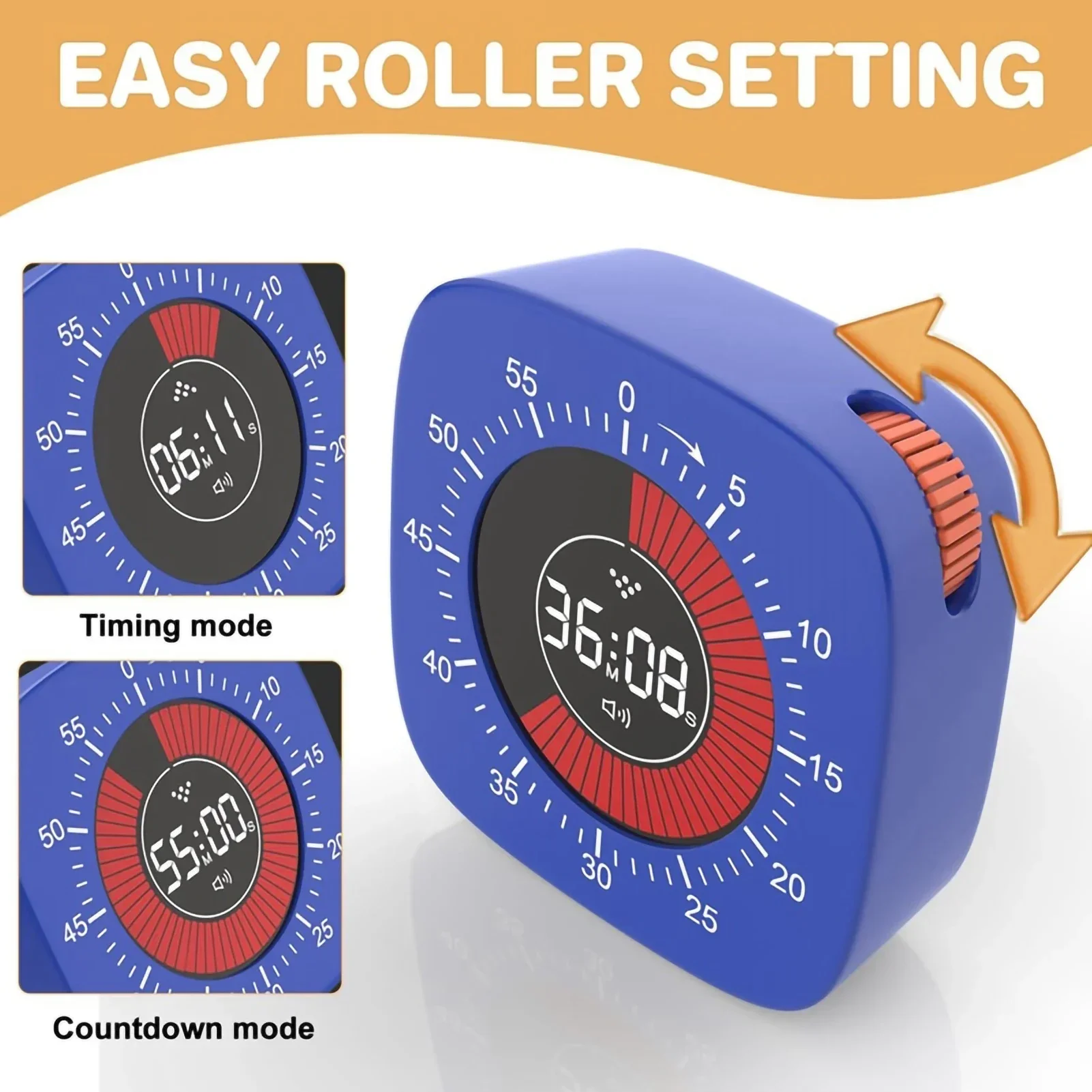 Timer Visivo 60 Minuti Per Bambini E Adulti – Conto Alla Rovescia A Disco Colorato, Magnetico, Per Studio, Cucina, Lavoro, Gioco