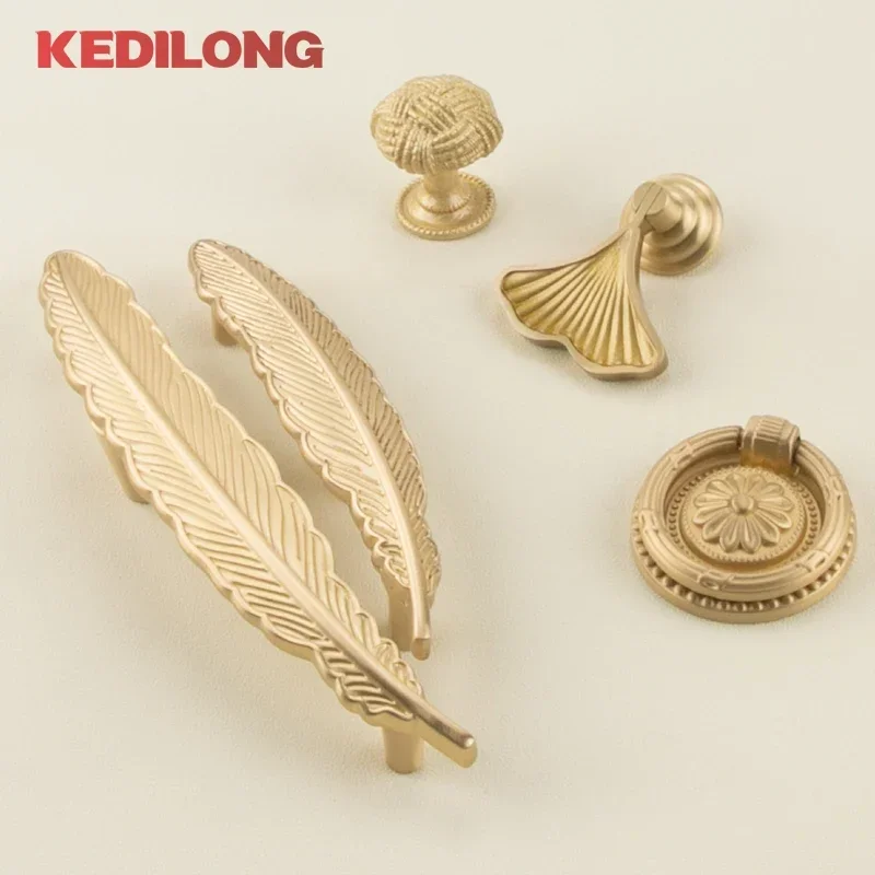 European Style Brass Cabinet Pull Handle 4