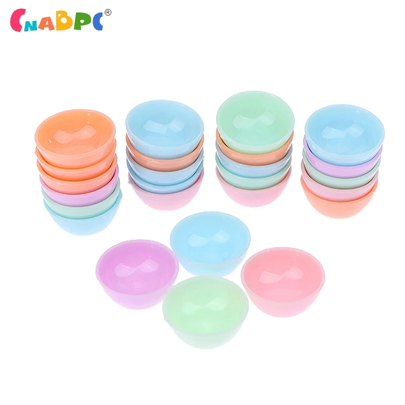 

Миниатюрная пластиковая миска для кукольного домика, 20 шт., круглая мини-столовая посуда, игрушки, кукольный домик, мини-кухня, искусство, 7 см