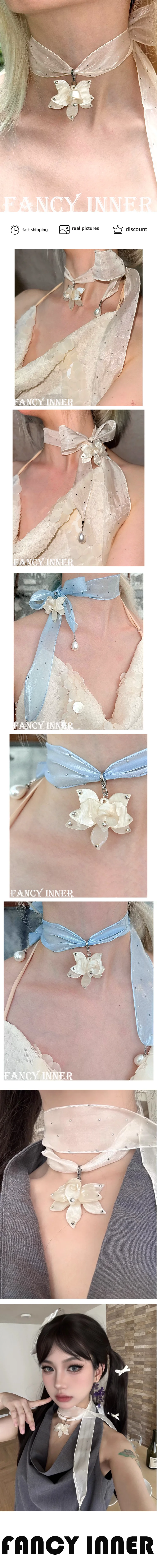 2025 Neue Band Halsband Polka Point Strass Blume Anhänger Perle Y2K Süße Lange Hals Mithelfer Für Frauen Mädchen Schmuck Se20468B9D4C54B03810F7Aeef7D7Cb3Ep