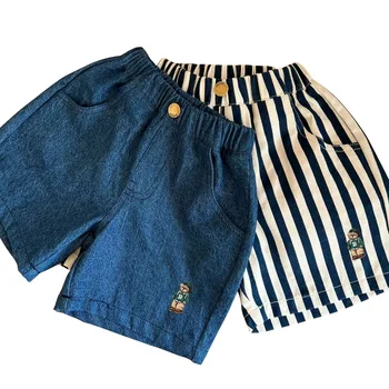 New Classic Shorts for Boys Girl Baby Cotton Stripe Elastics Waist Casual Summer Kids Shorts 0-4 Years 5