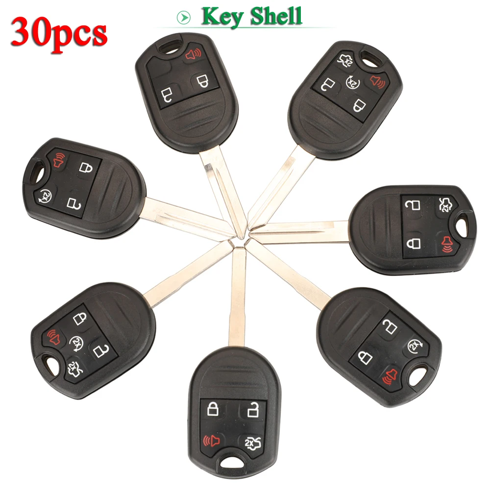 Jingyuqin 30 Pz Per Ford Edge Explorer Ranger Windstar Expedition Mustang Escape Focus C-Max Transit Smart Key Shell Fo38 Hu101