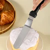1PC Stainless Steel Cake Scraper 6/8/10/12 inch Plastic Handle Straight Curved Cream Spatula Baking Cake Cutter 2