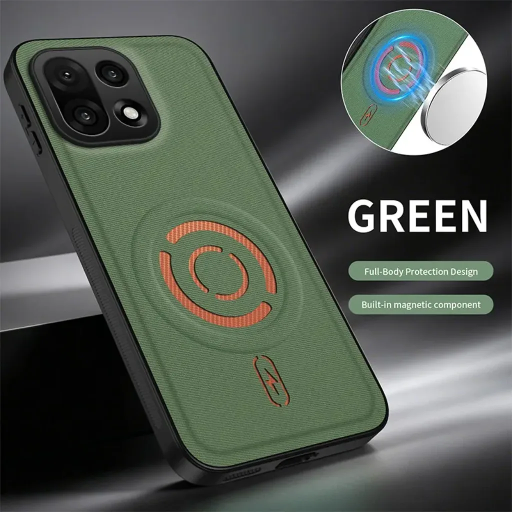 Tech Texture Magnetic Leather Phone Case - Anti-Oil Fingerprint & Shockproof Back Cover