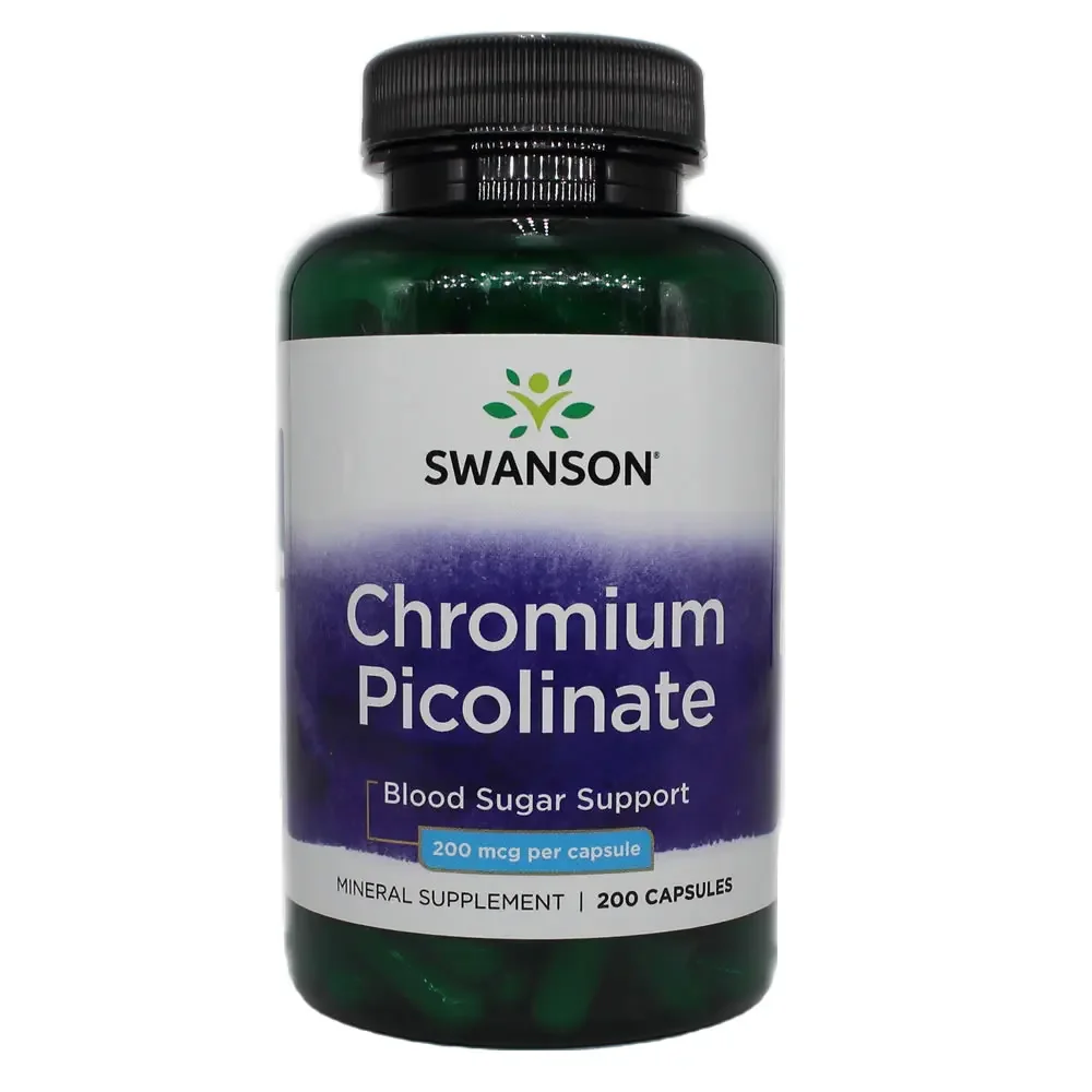

200 Pills 200mcg Chromium Picolinate Capsules Glucose Metabolism Insulin Level Weight Loss Health Food