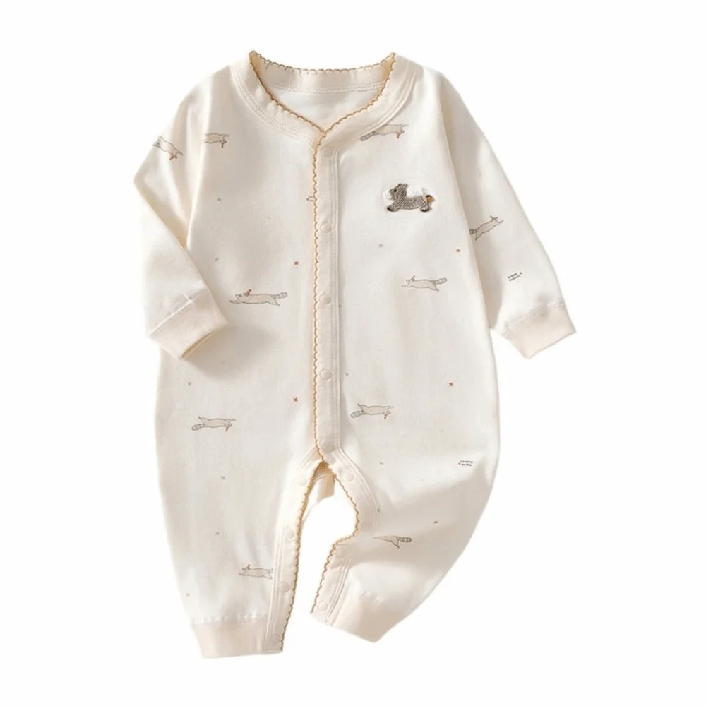 Horse/Rabbit Cartoon Baby Romper Long Pants Climb Infant Romper Cartoon Baby Jumpsuit One-piece Cotton Cartoon Baby Bodysuit