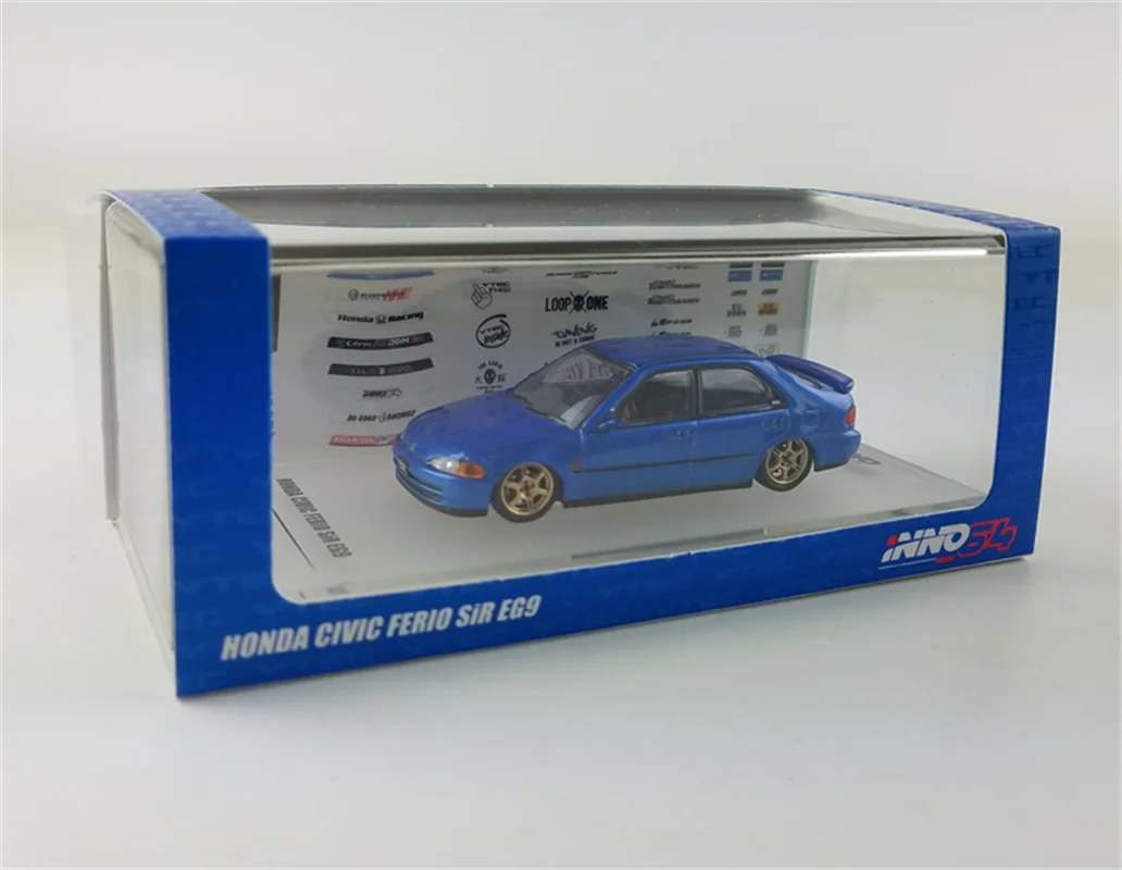 

INNO 1/64 для HONDA CIVIC FERIO SiR EG9, металлическая литая модель автомобиля для детей, мальчиков и девочек, игрушки, подарки, голубой дисплей, коллекционные украшения