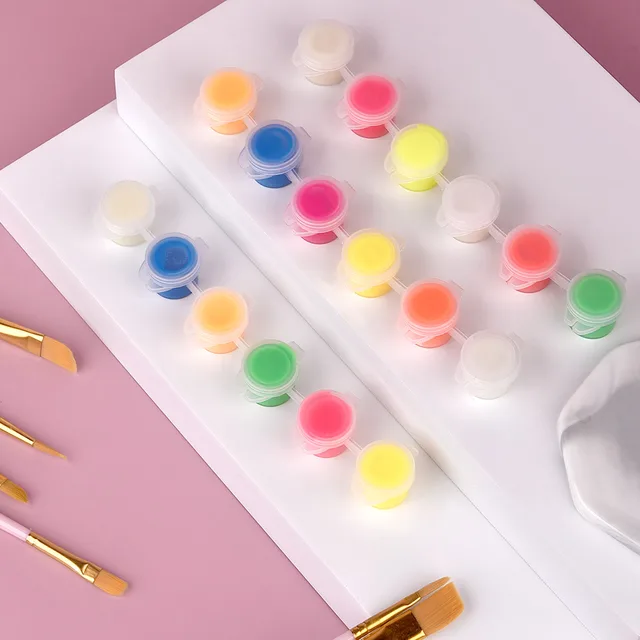 6 Colors Fluorescent Glow-in-the-Dark Acrylic Paint Set 6