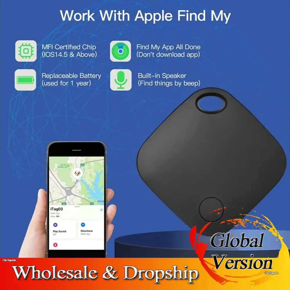 Smart Bluetooth GPS Tracker Find My APP Anti Lose Reminder Device Iphone Tag Replacement Locator MFI Rated Airtag gps locator key finder anti lost tracker anti lose tracker item locator anti lost locator key chain locator