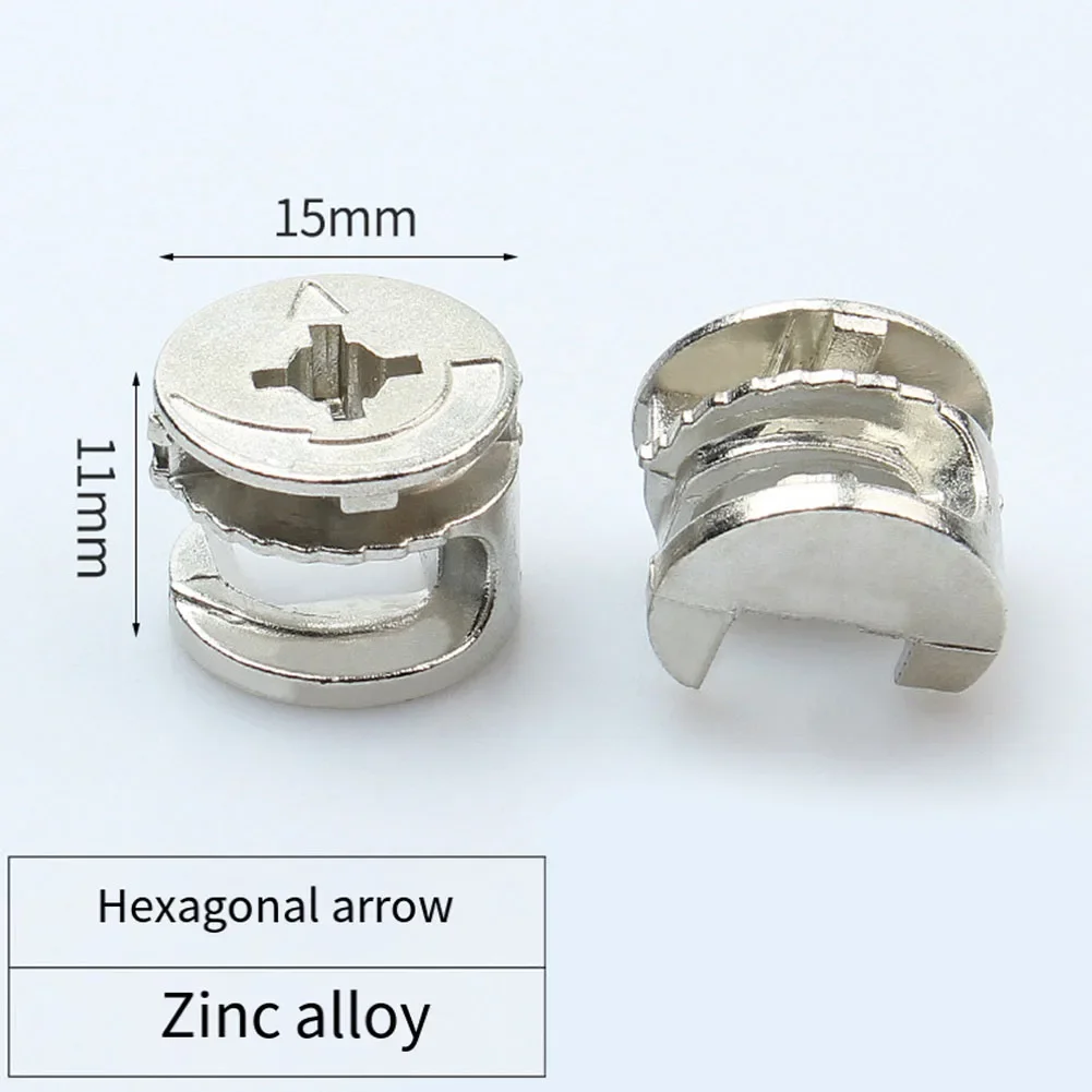 10Pcs Eccentric Three-in-one (cam Accessory + Pin + Pre-inserted Nut) Fastening Connector Furniture Quick-Release Rod Connector
