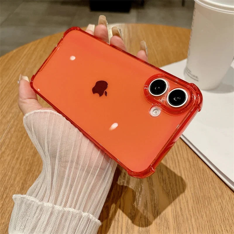 Fluorescent Neon Shockproof Transparent Candy Color Silicone Phone Case