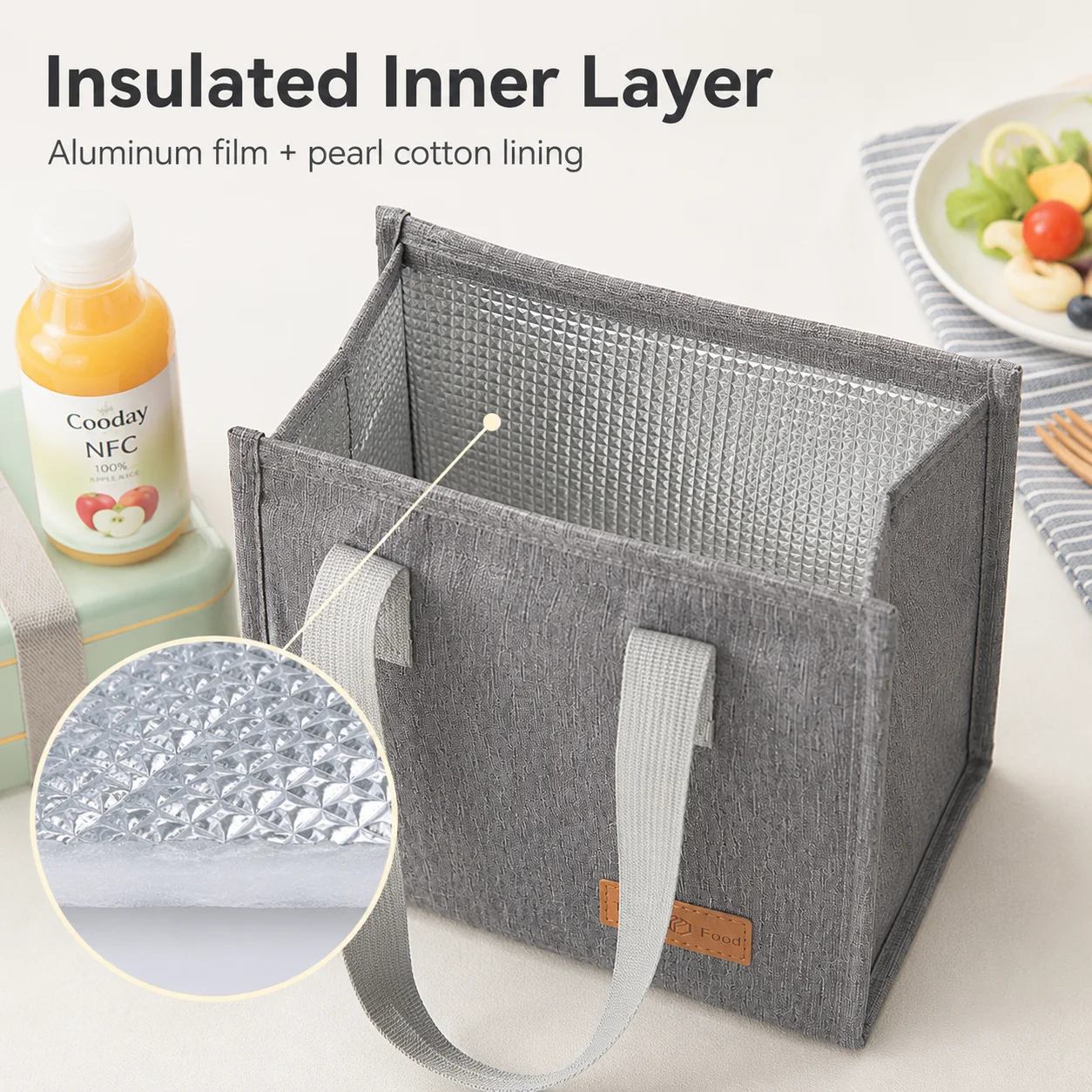 Eco-friendly Insulated Lunch Tote Bag – Durable, Reusable, and Stylish for Work, School, or Travel