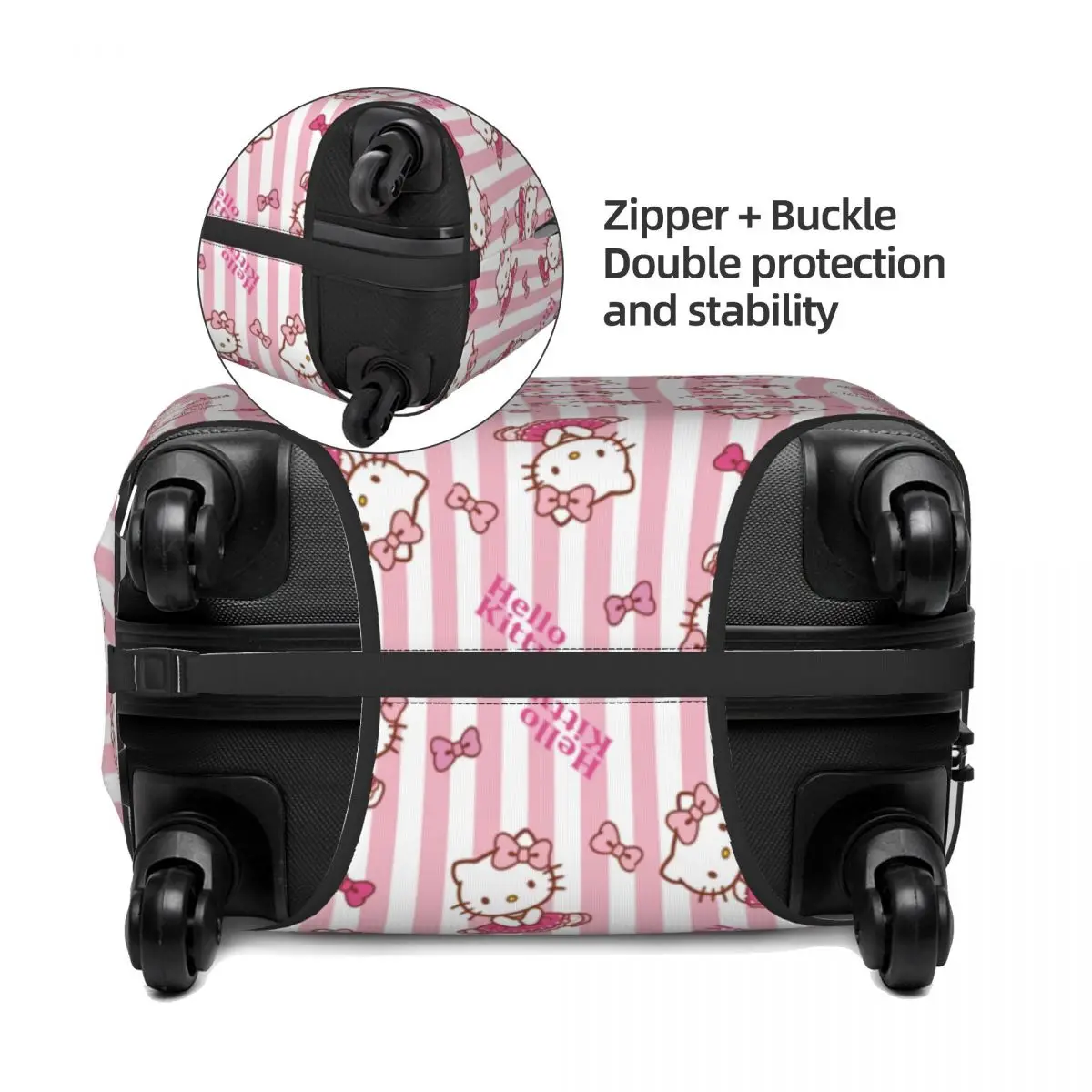 Spersonalizowany ochraniacz na pokrowiec na walizkę Hello Kitty pokrowiec na bagaż podróżny nadający się do prania w Cal 18-32