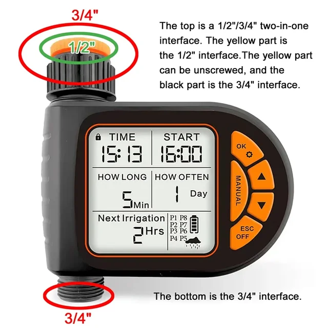 Smart Irrigation Watering System Automatic Water Timer Sprinkler LCD Digital Timing Irrigation Controller Programmer Device 3