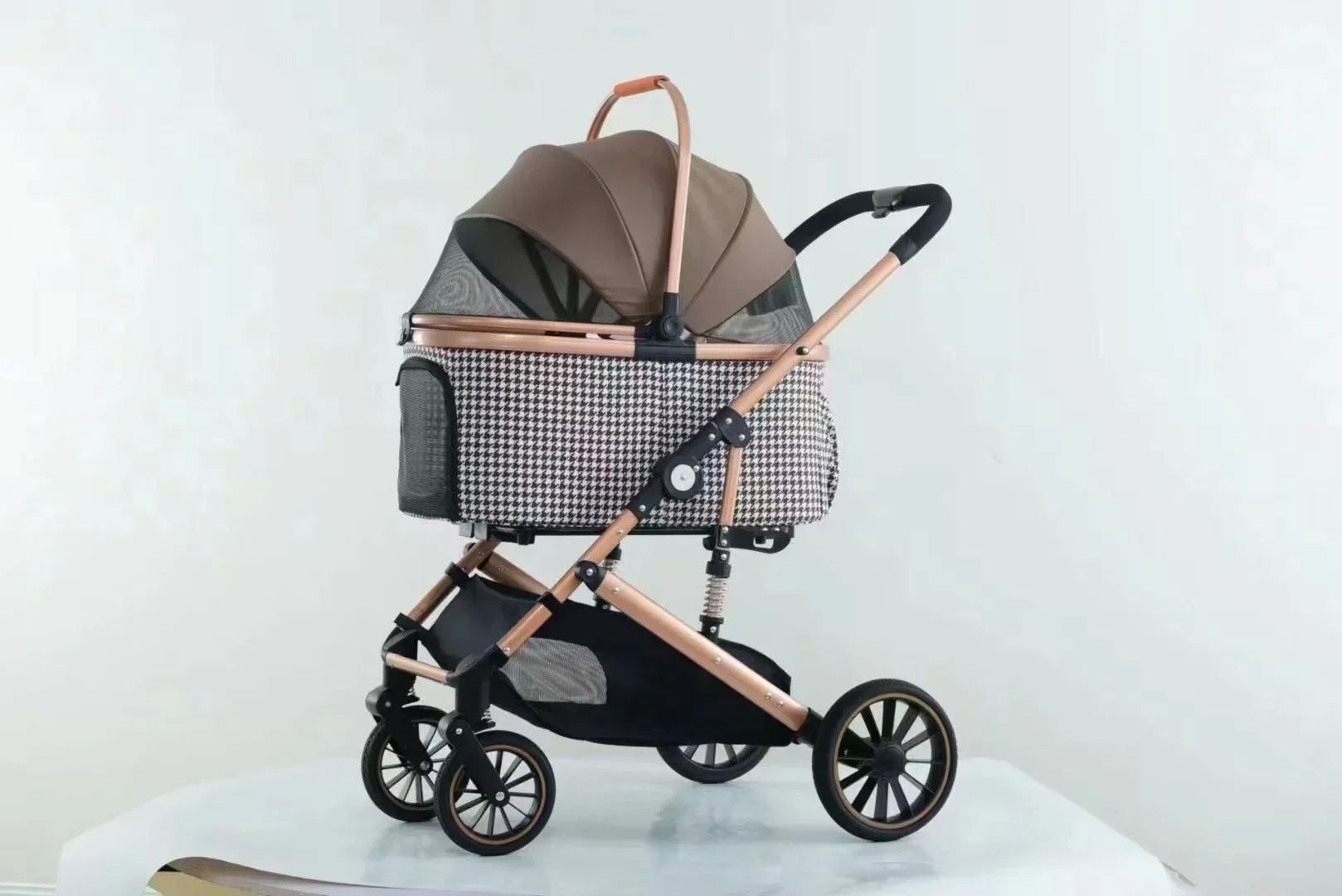 Dog Trolley Extra Large Capacity Pet Outing Trolley Car Bag Separated Foldable Lightweight