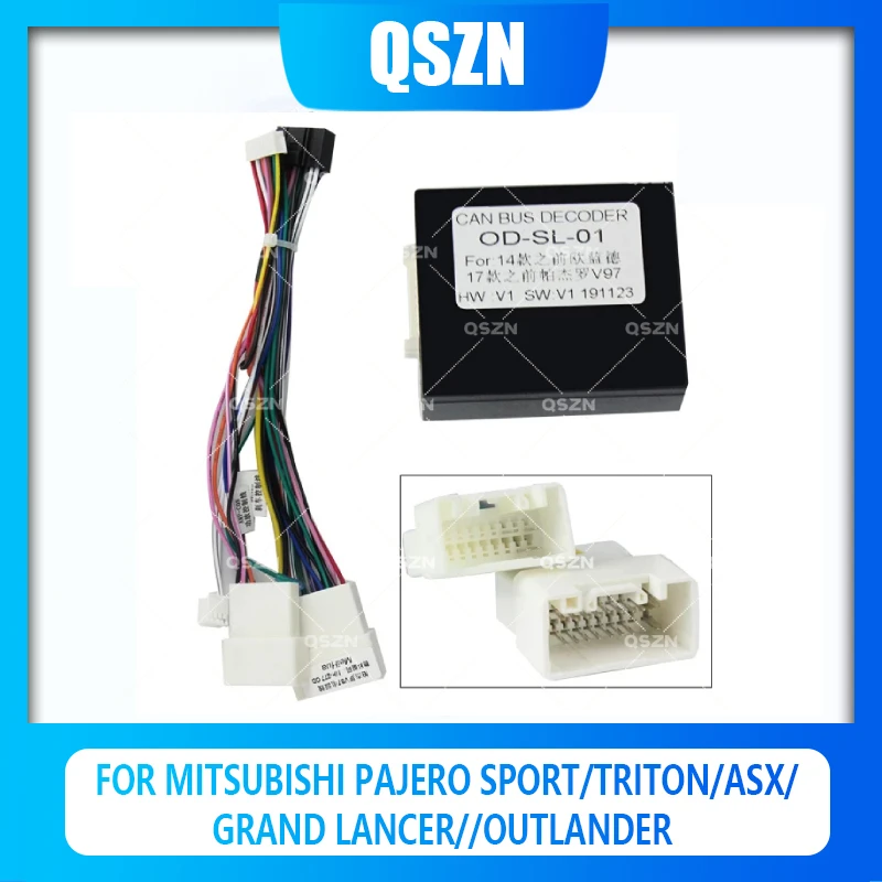 

QSZN Canbus Box Decoder OD-SL-01 For 2006-2014 MITSUBISHI PAJERO Grand Lancer Wiring Harness Cable Car Radio Power Cable