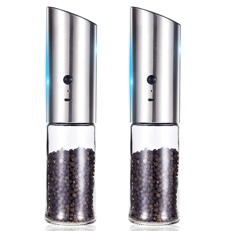 

AFBC 2X USB Rechargeable Electric Pepper Grinder Stainless Steel Gravity Salt And Pepper Grinders Refillable Compact Design
