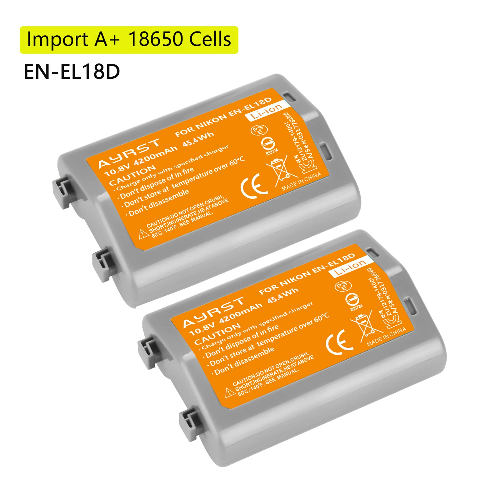 Bateria para Nikon z9 d6 d5 d4 D4s Câmera para Nikon D800 D850 D500 Battery Grip 4.2ah En-el18d Enel18d El18d