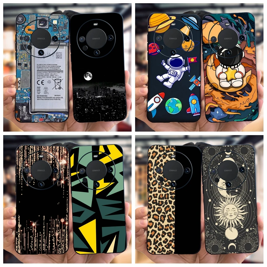 Per Huawei Mate 60 5G Custodia Mate 60 Pro Cover Per Telefono Fashion Leopard Astronaut Slim Soft Silicone Funda Per Huawei Mate60 Pro Capa