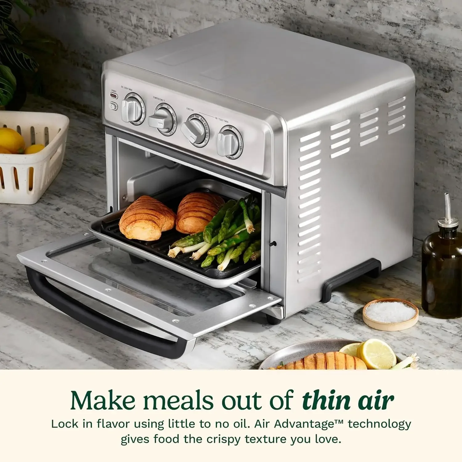 Air Fryer + Convection Toaster Oven, 8-1 Oven with Bake, Grill, Broil & Warm Options, Stainless Steel, TOA-70 3