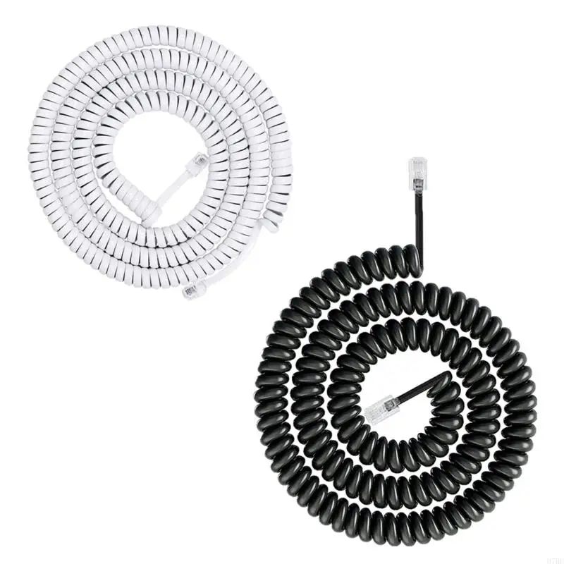 H7BE RJ9 RJ11 4P4C Telephone Handset Cord Coiled Fix Landline Phone Wire Clear Calls telephone handset cord
