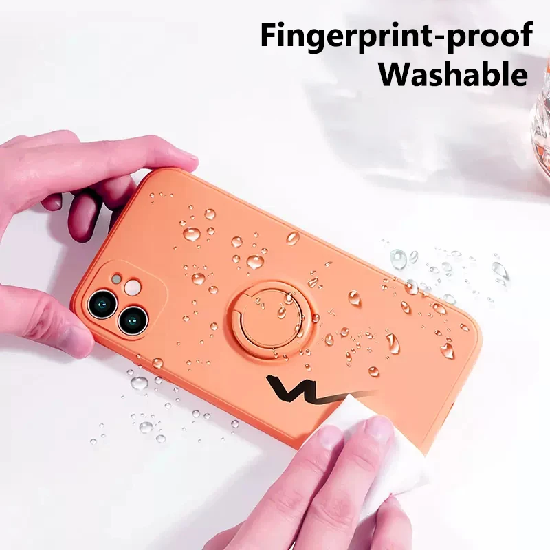 Magnetic Liquid Silicone Case with 360° Finger Ring Holder