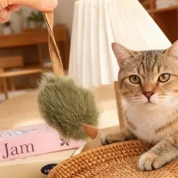 1/5pcs Interactive Mouse Plush Cat Chew Toy Squeaky Imitation Mice Bite-resistant Kitten Toy Interactive Plush Cat Toy Supplies 2