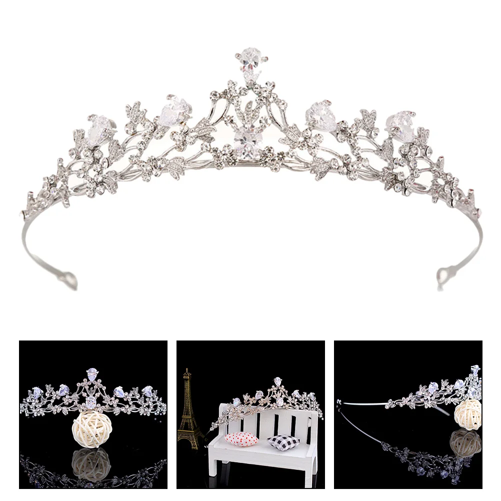 

Bridal Zircon Crown Rhinestone Hair Bride Women Accessories Alloy Dazzling Wedding Tiaras Miss Attractive Headdress