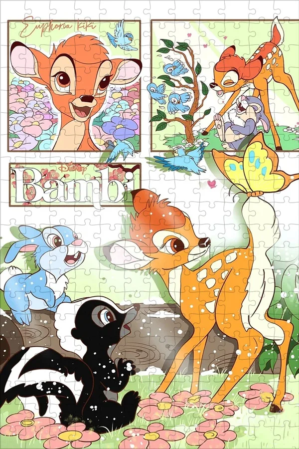 35/300/500/1000 Pieces Disney Bambi Deer Puzzles for Children Intelligence Game Toys Cartoon Anime Jigsaw Puzzles Unique Gifts