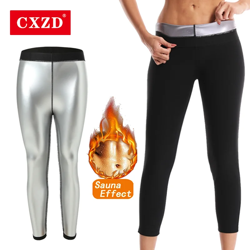 

CXZD Women Thermo Body Shaper Slimming Pants Silver coating Weight Loss Waist Trainer Fat Burning Sweat Sauna Capris Leggings