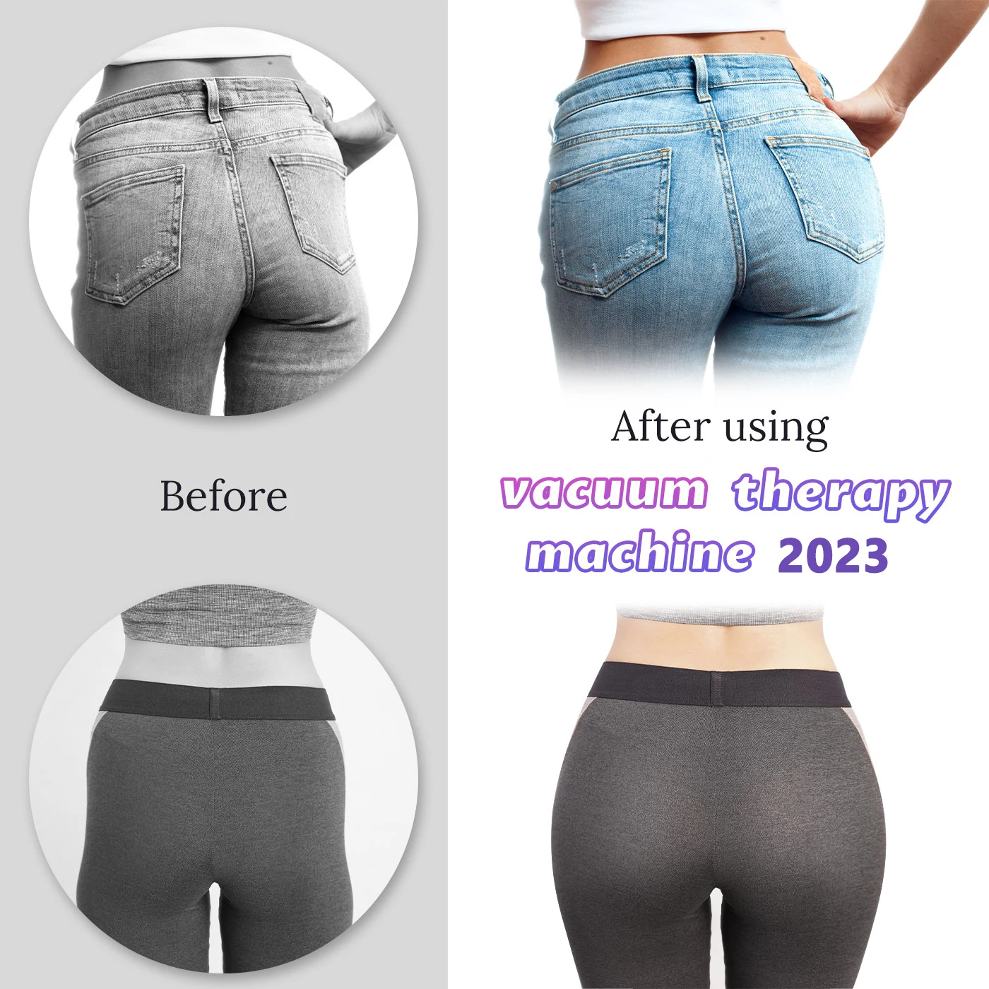 Portable Vacuum Therapy Machine Butt Lift Breast Enhancement Home Use Body Shaping Massager with 6 Cups 150ML 120ML 90ML