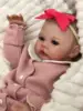 NPK 19inch  Meadow Reborn Baby Doll Newborn Baby Size Real Picture Handmade 3D Skin Painted Hair Visible Veins 4